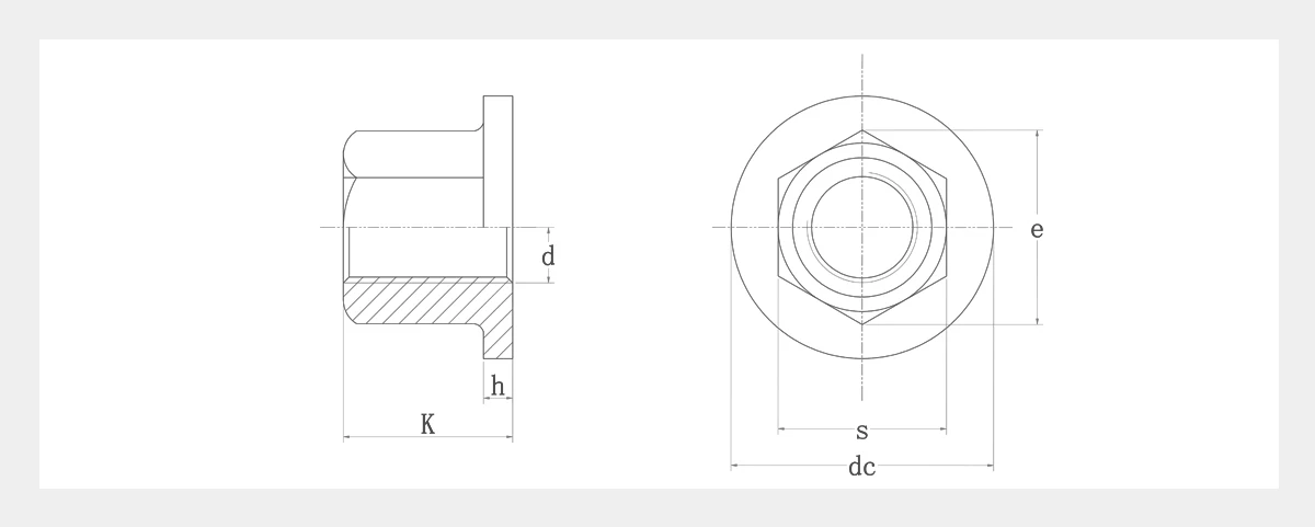 Hexagonal Nut With Collar 2D Hexagonal Nut With Collar 2D